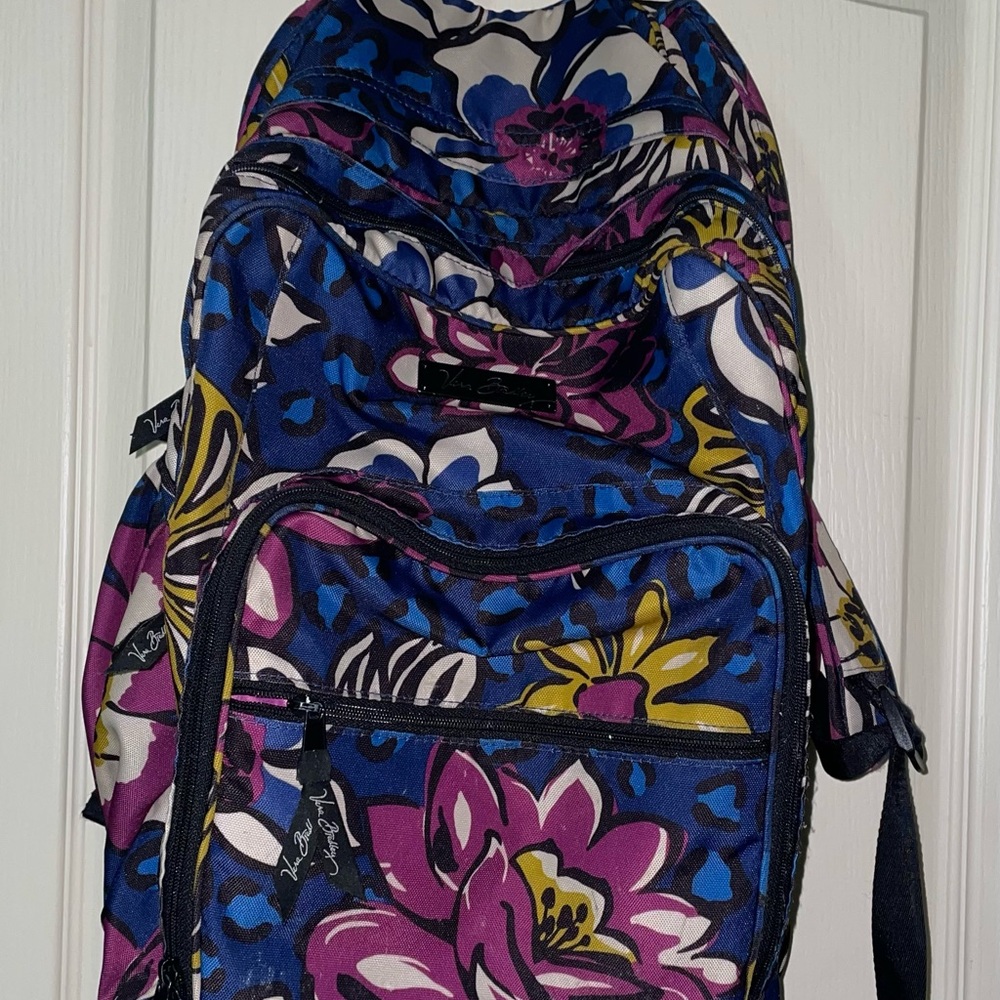 Vera Bradley African Violet Pattern Backpack with Floral Design